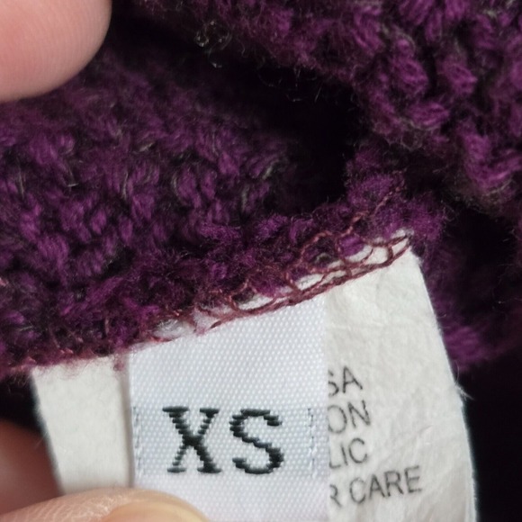 Margaret Winters Cowl Neck Sweater Womens XS Purple Cozy Textured Knit Layer - Picture 5 of 13